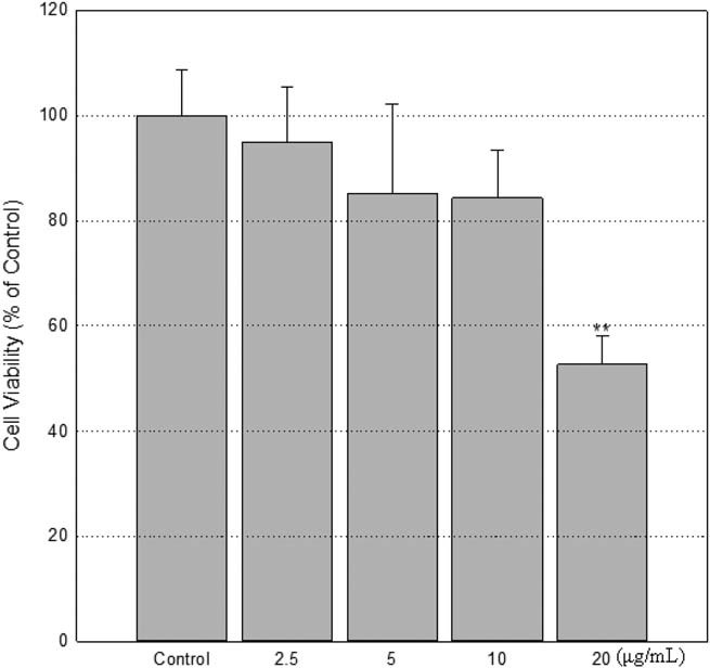 Reduction in cell viability due to exposure to MIT.